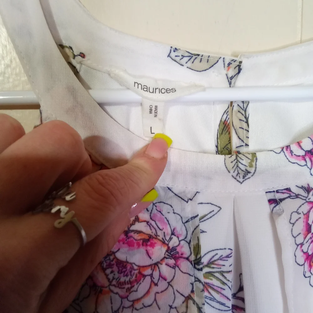 Maurices White Midi Dress with Pink and Peach Floral Print - Picture 5 of 5